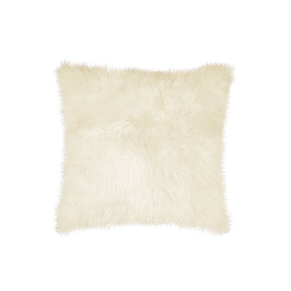 Natural Home Decor New Zealand Sheepskin Pillow | 1-Piece | Natural | 18"x18" - Picture 1 of 6